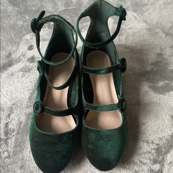 chelsea crew Shoes - Chelsea Crew Green Heeled Shoes with Vintage-Inspired Design
